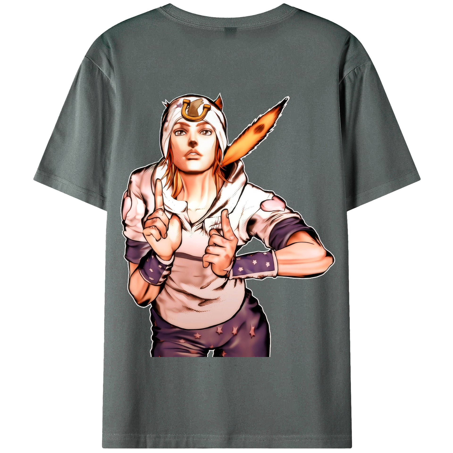 （画像用） ジョジョの奇妙な冒険 ジョナサン?ジョースター JoJo's Bizarre Adventure Jonathan Joestar 綿100％半袖Tシャツ（背面プリント）